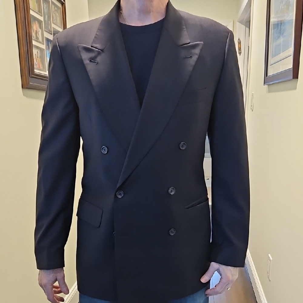 Men's Black Double-Breasted Blazer